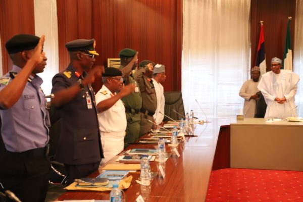 Buhari In Closed Door Meeting With Security Chiefs Photos