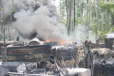 Military destroys 107 illegal refineries in 2 weeks – DHQ