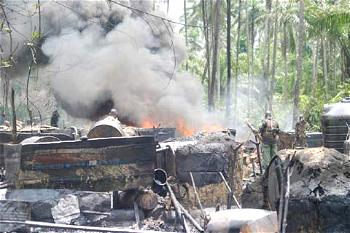 Military destroys 107 illegal refineries in 2 weeks – DHQ