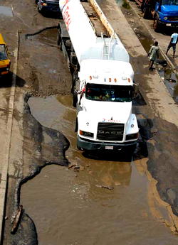 Lagos community tackles tank farms over bad road