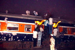 Man electrocuted atop moving train
