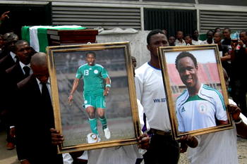 Siasia, Umeh mourn as Olubayo pays last visit to the National stadium