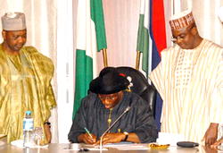 Jonathan signs terrorism, money laundering bills into law