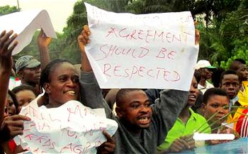 N-Delta communities protest in Abuja over non payment of N6.9bn fees by SPDC