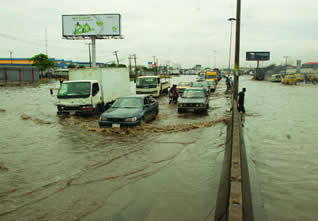 The flood on Lagos roads