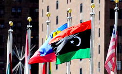 New Libyan flag takes its place at UN European headquarters