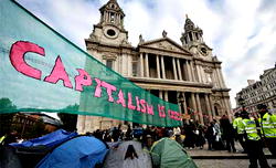 Third day of  anti-banker protests in London