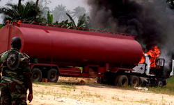 Army destroys 2 tankers used to siphon fuel from pipeline