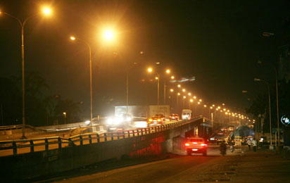 Lagos, still bubbles at night