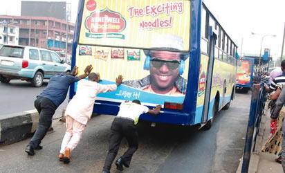 BRT lane, riddle with potholes