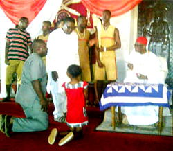 Oba of Benin Honours Amarachi,  NGT Winner