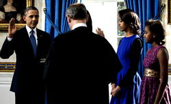 Obama takes oath of office, begins second term