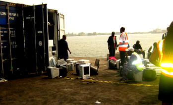 One dead, 2 injured as container falls in Lagos