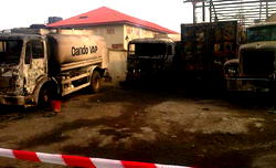 Fire razes seven fuel trucks in Kirikiri