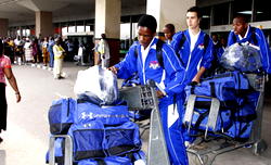 Harambee Stars arrive,  fume over flight schedule