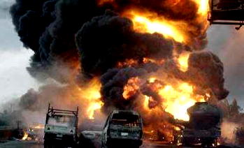60 killed as luxury bus, petrol tanker collide along Benin-Ore road