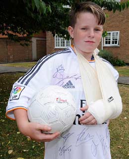 Ronaldo’s free kick breaks boy’s wrist