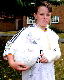 Ronaldo’s free kick breaks boy’s wrist
