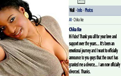 Actress Chika Ike divorced