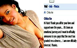 Actress Chika Ike divorced