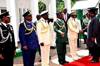 Jonathan, Sambo, Gowon, Shonekan, others witness Presidential change of guard