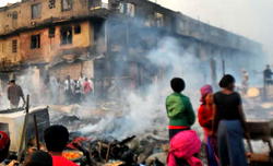Midnight fire razes P-Harcourt Mile One market, two-storey building
