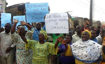 Residents protest further demolition in Sango, Ijoko