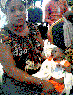 Baby David Ikheloa with holes in the heart, needs N2m to live