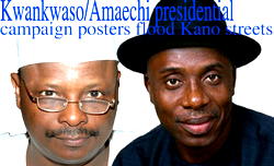 Kwankwaso/Amaechi presidential campaign posters flood Kano streets
