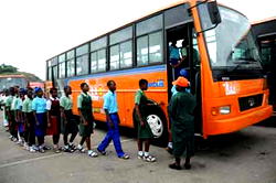 Pupils celebrate free ride on Mimiko’s ticket