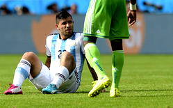 Aguero out of last 16 clash with Swiss