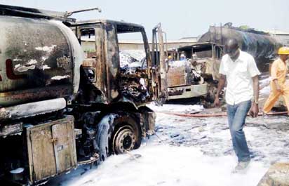 Fire razes church, shops as tanker explodes in Lagos