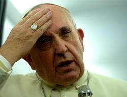 Pacifist Pope, visits warrior nation