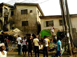 Truck crashes into building