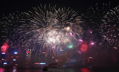 Hong Kong fireworks dazzle as Asia leads global New Year party ...