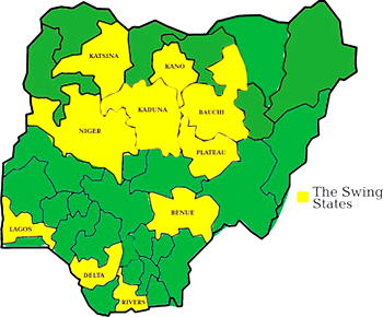 PRESIDENTIAL POLLS:  States that may determine the winner