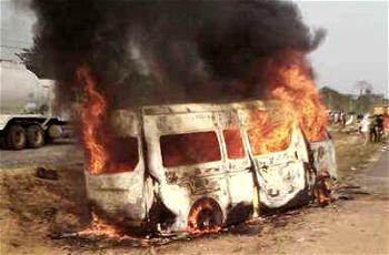 Breaking: Three roast to death in Abraka bus accident