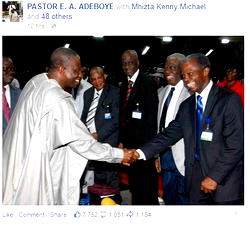 Pastor Adeboye changes Profile picture to Jonathan, Cover photo to Osinbajo