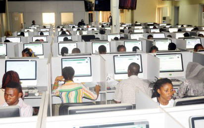 PIC. 2. CANDIDATES WRITING UTME IN ABUJA e1426508243173 UTME: Police arrest two over alleged illegal registration in Lagos