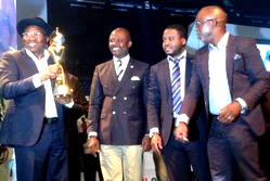 Jonathan receives FIFA W/Cup trophy