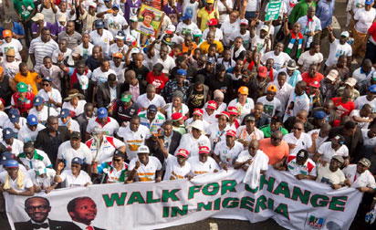 Jonathan, Buhari hold campaign walks in Abuja, Lagos today