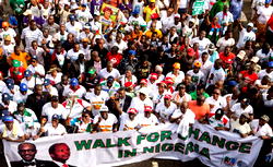 Jonathan, Buhari hold campaign walks in Abuja, Lagos today