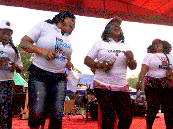 Entertainers rally for peaceful elections,  donate to IDPs