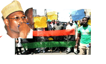 Poll: MASSOB members protest in Awka, Warri, demand Jega’s removal