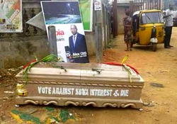 Abia re-run: Caskets litter Aba to instil fear in voters