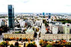 Artistic expresssion of contemporary atmosphere of two cities