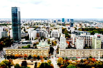 Artistic expresssion of contemporary atmosphere of two cities