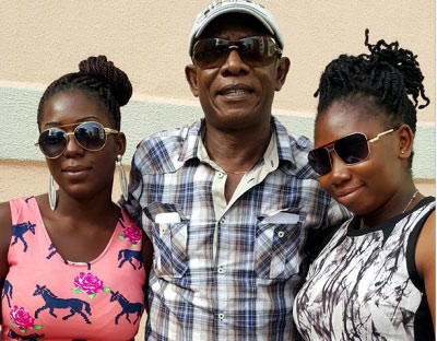 Osuofia steps out with daughters!