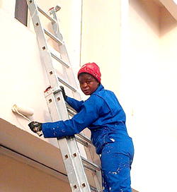 Abuja Female Painter who fears no height
