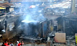 Fire defies rain, razes three buildings in Calabar